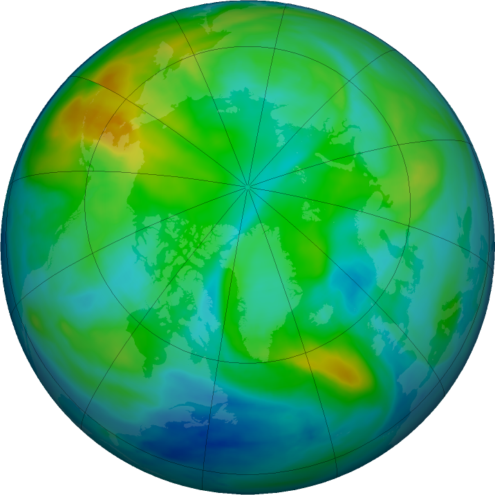 Arctic ozone map for 13 November 2022